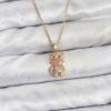 Bouquet Bouqtique 316L Çelik Zincir Gold Renk Teddy Bear Model Zirkon Taşlı Kadın Kolye BQT35BKO10852
