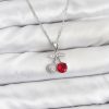 Bouquet Bouqtique 316L Çelik Zincir Gümüş Renk Kiraz Model Zirkon Taşlı Kadın Kolye BQT35BKO10855