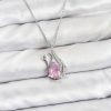Bouquet Bouqtique 316L Çelik Zincir Gümüş Renk Pembe Kuğu Model Zirkon Taşlı Kadın Kolye BQT35BKO10866