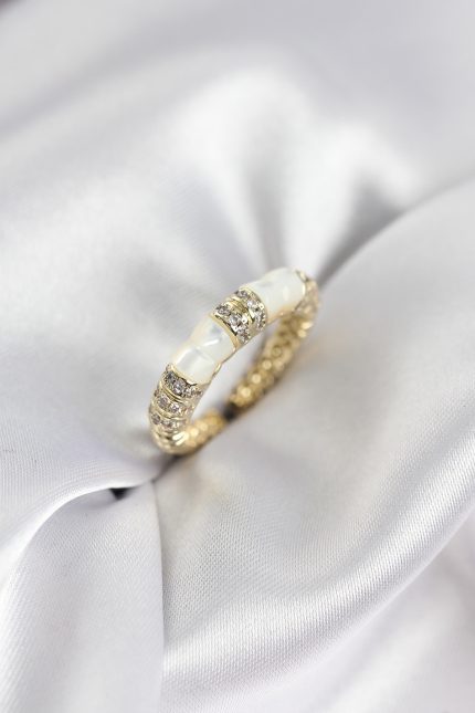 Bouquet Bouqtique Zirkon Taşlı Kemik Model Gold Renk Kadın Yüzük BQT35BYK3932