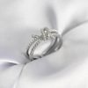 Bouquet Bouqtique Gümüş Renk İncili Zirkon Taşlı Düğüm Kadın Yüzük BQT35BYK3949