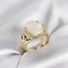 Bouquet Bouqtique Gold Renk Beyaz Taşlı Vintage Kadın Yüzük BQT35BYK3964