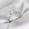 Bouquet Bouqtique Gümüş Renk Sedefli Çiçek Model Kadın Yüzük BQT35BYK3982