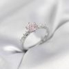 Bouquet Bouqtique Gümüş Renk Pembe Tek Taş Model Zirkon Taşlı Kadın Yüzük BQT35BYK3992