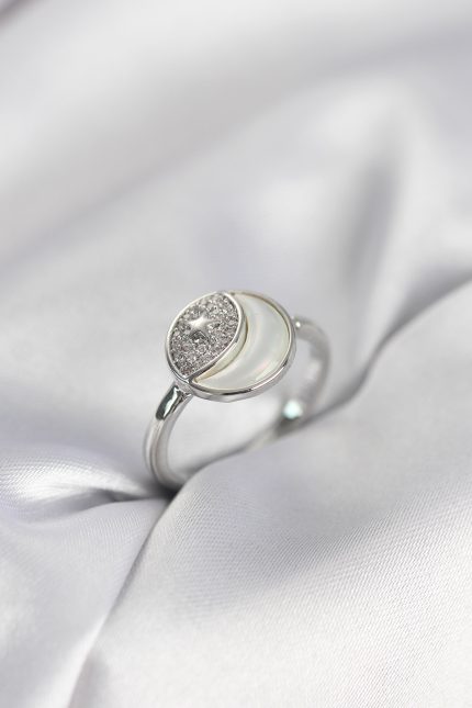 Bouquet Bouqtique Ay Yıldız Model Gümüş Renk Zirkon Taşlı Kadın Yüzük BQT35BYK3996