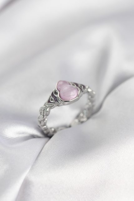 Bouquet Boutique Gümüş Renk Pembe Damla Model Kadın Yüzük BQT35BYK4000