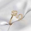 Bouquet Bouqtique Gold Renk Zirkon Taşlı Yonca Model Kadın Yüzük BQT35BYK4054