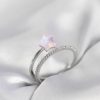 Bouquet Bouqtique Gümüş Renk Zirkon Taşlı Pembe Halley Model Kadın Yüzük BQT35BYK4039