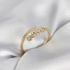 Bouquet Bouqtique Gold Renk Zirkon Taşlı Minimal Kalp Model Kadın Yüzük BQT35BYK4042