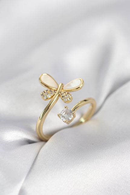 Bouquet Bouqtique Gold Renk Yusufçuk Model Zirkon Taşlı Kadın Yüzük BQT35BYK4044