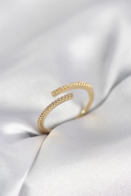 Bouquet Bouqtique Gold Renk Zirkon Taşlı Yılan Tarz Kadın Yüzük BQT35BYK4050