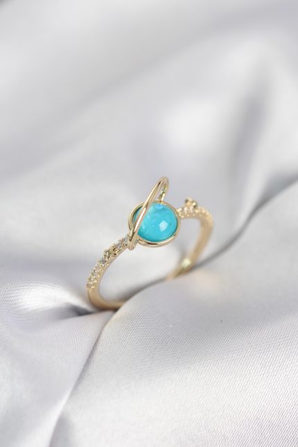 Bouquet Bouqtique Gold Renk Zirkon Taşlı Satürn Model Kadın Yüzük BQT35BYK4056