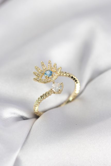 Bouquet Bouqtique Gold Renk Göz Model Zirkon Taşlı Kadın Yüzük BQT35BYK4074