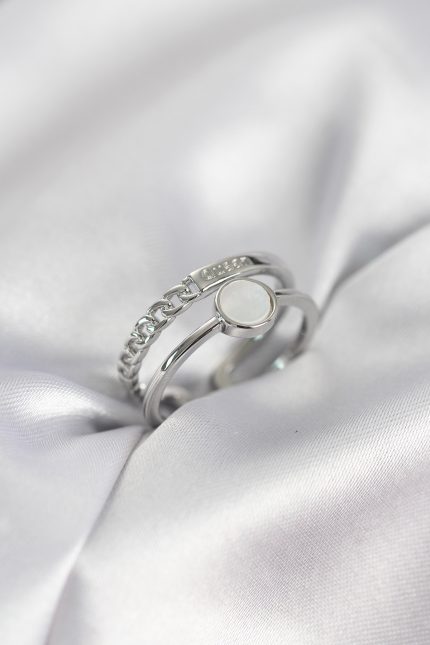 Bouquet Bouqtique Minimal Queen Yazılı Gümüş Renk Pirinç Kadın Yüzük BQT35BYK4090