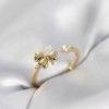 Bouquet Bouqtique Gold Renk Yonca Model Sedefli Kadın Yüzük BQT35BYK4103