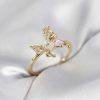 Bouquet Bouqtique Gold Renk Kelebek Model Zirkon Taşlı Kadın Yüzük BQT35BYK4139