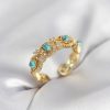 Bouquet Bouqtique Mavi Taşlı Gold Renk Vintage Kadın Yüzük BQT35BYK4141