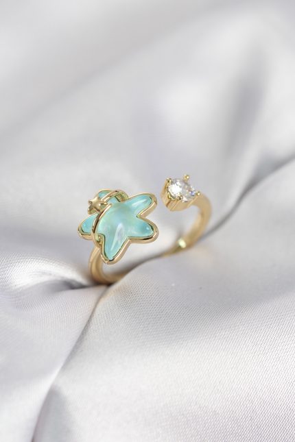 Bouquet Bouqtique Gold Renk Turkuaz Yıldız Model Kadın Yüzük BQT35BYK4147