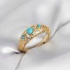 Bouquet Bouqtique Vintage Model Mavi Taşlı Gold Renk Kadın Yüzük BQT35BYK4149