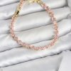 Bouquet Bouqtique Pembe Kare Zirkon Taşlı Gold Renk Pirinç Su Yolu Kadın Bileklik BQT35BB8324
