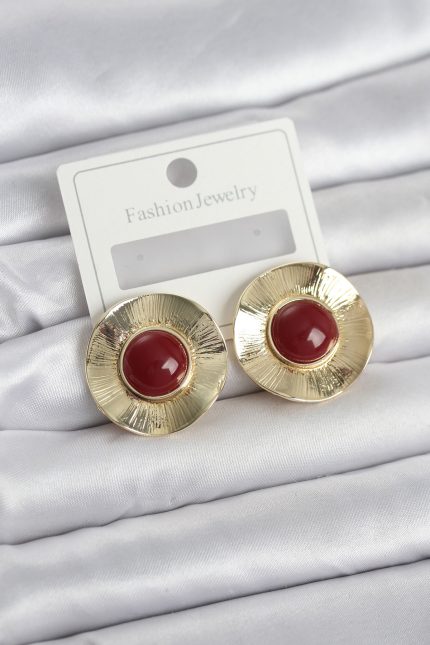 Bouquet Bouqtique Vintage Model Bordo Gold Renk Pirinç Kadın Küpe BQT35BKP11661
