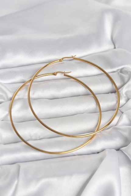 Bouquet Bouqtique 316L Çelik Gold Renk 80 mm Kadın Halka Küpe BQT35BKP11688