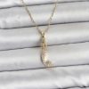 Bouquet Bouqtique 316L Çelik Zincir Gold Renk Zirkon Taşlı Deniz Kızı Model Kadın Kolye BQT35BKO11024