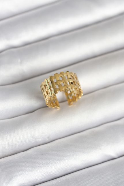 Bouquet Bouqtique 316L Çelik Gold Renk Hasır Model Kadın Yüzük BQT35BYK4161