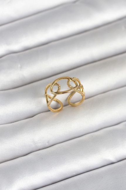 Bouquet Bouqtique 316L Çelik Gold Renk Zincir Model Kadın Yüzük BQT35BYK4177
