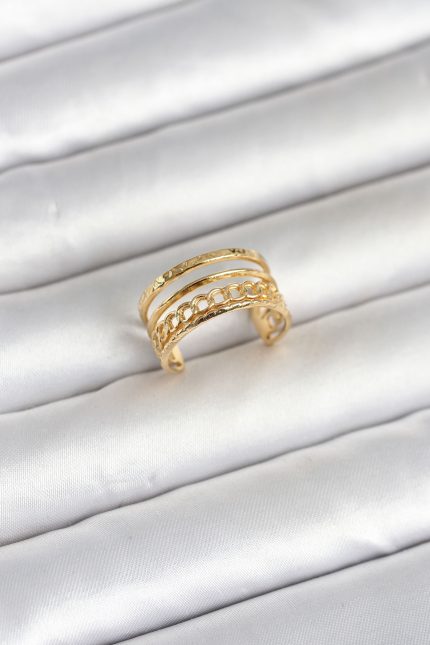 Bouquet Bouqtique 316L Çelik Gold Renk Zincirli Vintage Model Kadın Yüzük BQT35BYK4170