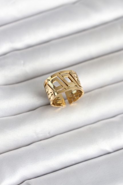 Bouquet Bouqtique 316L Çelik Gold Renk Geometrik Model Kadın Yüzük BQT35BYK4176