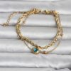 Bouquet Bouqtique 316L Çelik Gold Renk Burgu Zincir ve Nazarlı Kadın Bileklik BQT35BB8389