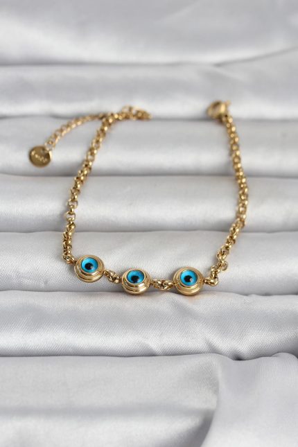 Bouquet Bouqtique 316L Çelik Gold Renk Nazarlı Kadın Bileklik BQT35BB8392