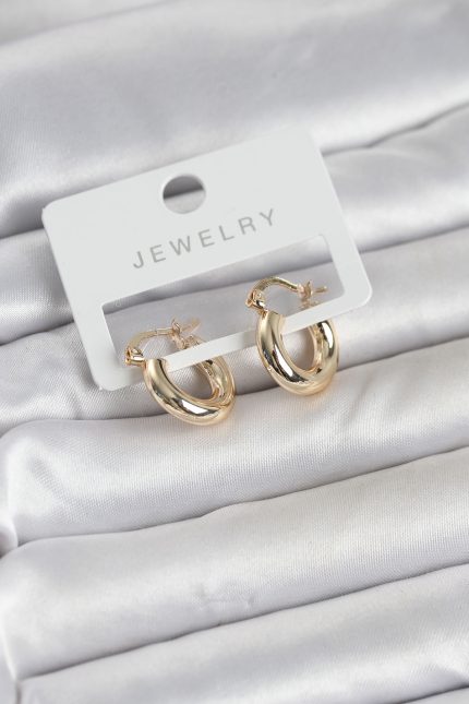 Bouquet Bouqtique Gold Renk Pirinç Halka 15 mm Kadın Küpe BQT35BKP11763