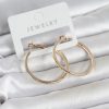 Bouquet Bouqtique Gold Renk Pirinç Köşeli Kenar Halka 32 mm Kadın Küpe BQT35BKP11765