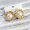 Bouquet Bouqtique Pirinç Gold Renk Sarmal Model İncili Kadın Küpe BQT35BKP11778