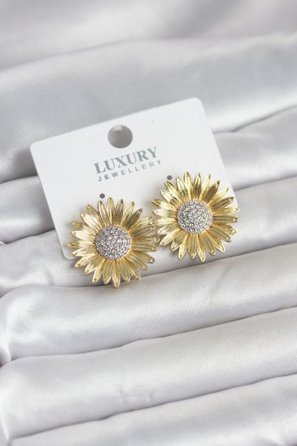 Bouquet Bouqtique Papatya Model Zirkon Taşlı Pirinç Gold Renk Kadın Küpe BQT35BKP11779