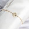 Bouquet Bouqtique Pirinç Gold Renk Zirkon Taşlı Yonca Model Su Yolu Kadın Bileklik BQT35BB8476