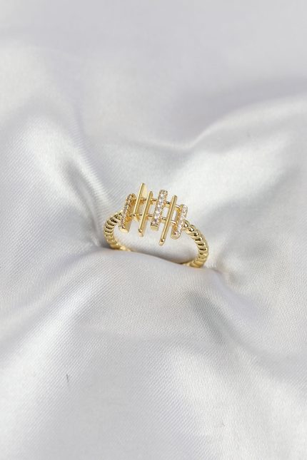 Bouquet Bouqtique Gold Renk Zirkon Taşlı Sütun Model Kadın Yüzük BQT35BYK4195