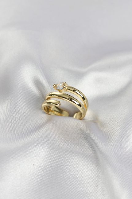 Bouquet Bouqtique Pirinç Gold Renk Sarmal Yılan Model Kadın Yüzük BQT35BYK4197