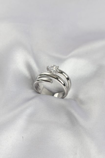 Bouquet Bouqtique Pirinç Gümüş Renk Sarmal Yılan Model Kadın Yüzük BQT35BYK4198