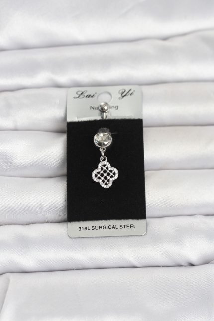 Bouquet Bouqtique 316L Cerrahi Çelik Zirkon Taşlı Sallantılı Yonca Model Göbek Piercing BQT35PR1397