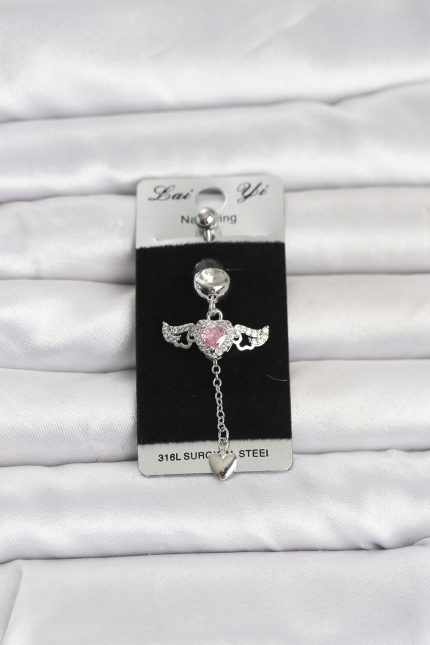 Bouquet Bouqtique 316L Cerrahi Çelik Kanatlı Kalp Model Göbek Piercing BQT35PR1402