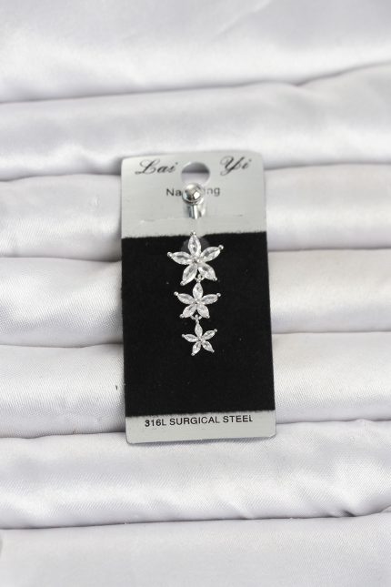 Bouquet Bouqtique 316L Cerrahi Çelik Sallantılı Sıralı Lotus Model Göbek Piercing BQT35PR1406