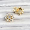 Bouquet Bouqtique Zirkon Taşlı Çiçek Model Düğme veya Manşet Broşu BQT35BR489