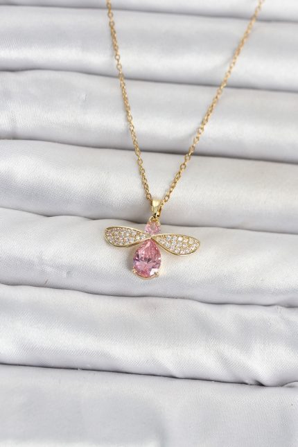 Bouquet Bouqtique 316L Çelik Zincir Gold Renk Sinek Model Kadın Kolye BQT35BKO11088