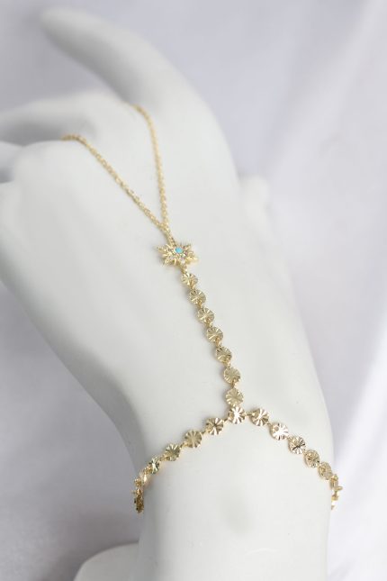 Bouquet Bouqtique Gold Renk Pirinç Mavi Taş Detaylı Kutup Yıldızı Model Şahmeran BQT35SN765