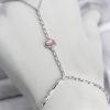 Bouquet Bouqtique Gümüş Renk Pirinç Zirkon Taşlı Pembe Kalp Model Şahmeran BQT35SN772
