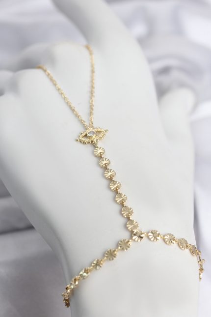 Bouquet Bouqtique Gold Renk Pirinç Zirkon Taşlı Göz Model Şahmeran BQT35SN779