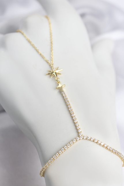 Bouquet Bouqtique Gold Renk Pirinç Zirkon Taşlı Kutup Yıldızı Model Şahmeran BQT35SN781